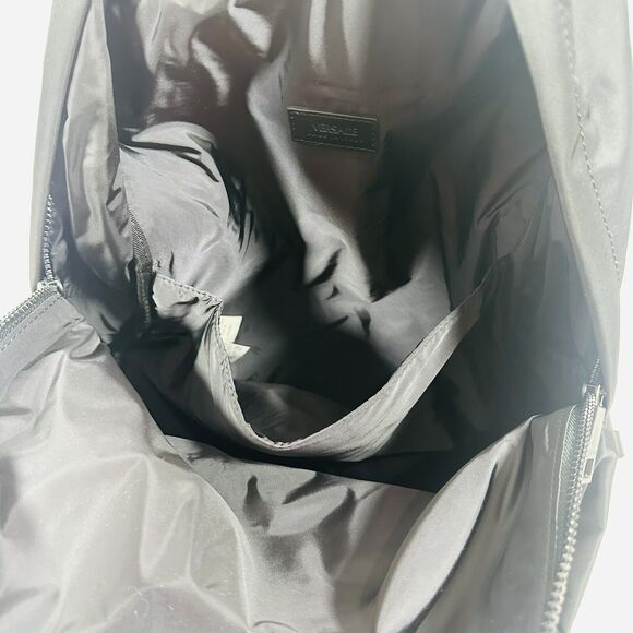 NWT Versace La Medusa Palazzo Black Nylon Large Backpack Bag $1450 - Picture 12 of 15